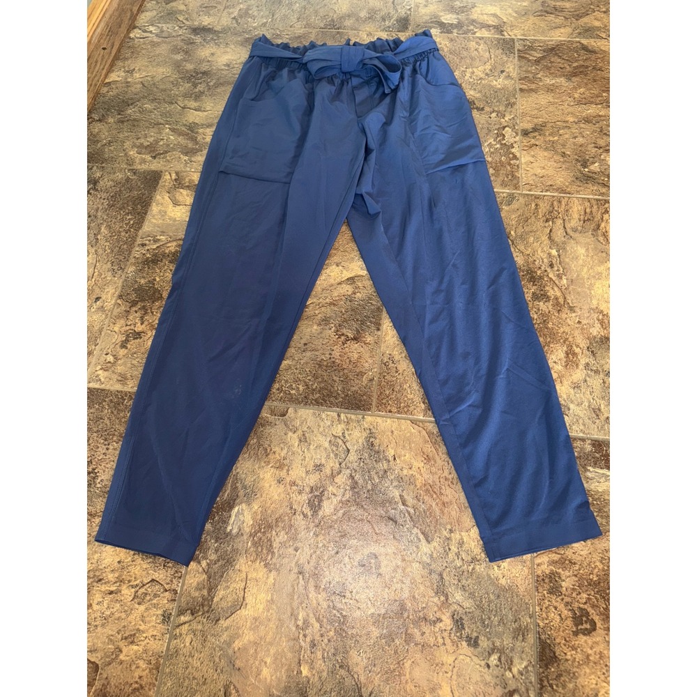 Athleta Women's Blue Paper‎ Bag Waist Casual Pants Size 6 joggers EUC
